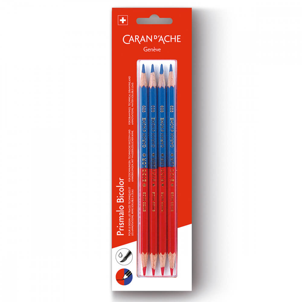 Lápis Aquarelável Caran D'Ache Prismalo Bicolor 4 Unidades